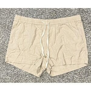 Kut From The Kloth Shorts Womens 12‎ Beige Linen Blend Chino Pull On Casual